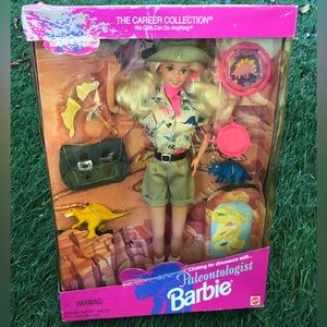 Vintage 1996 Career Barbie PALEONTOLOGIST  • New In Box • Dino Dinosaur RARE